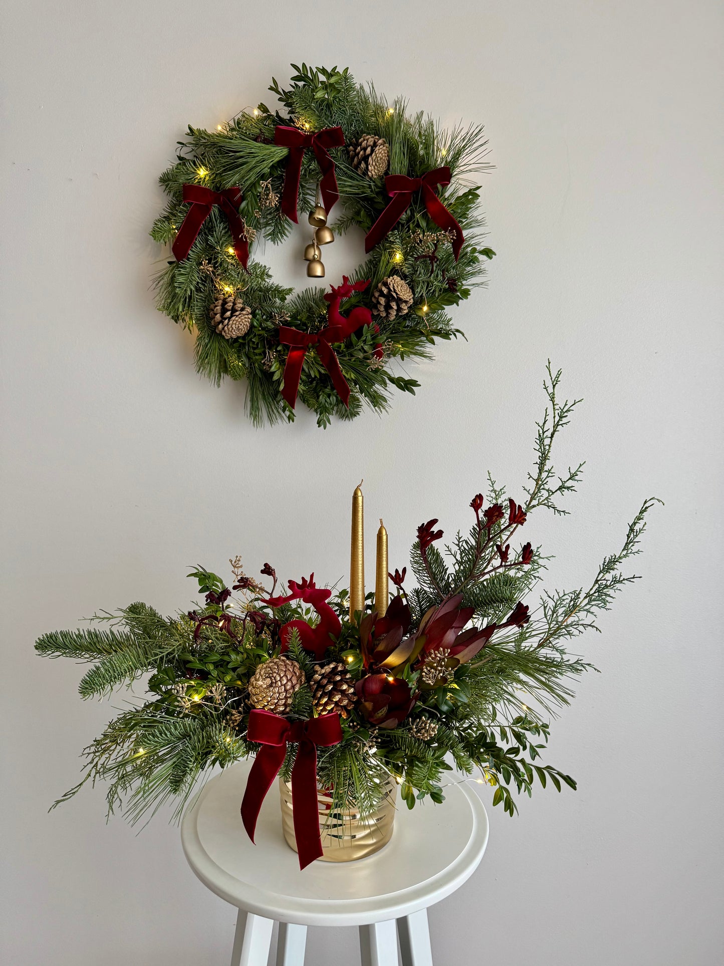 Velvet Charm Christmas Centrepiece Arrangement