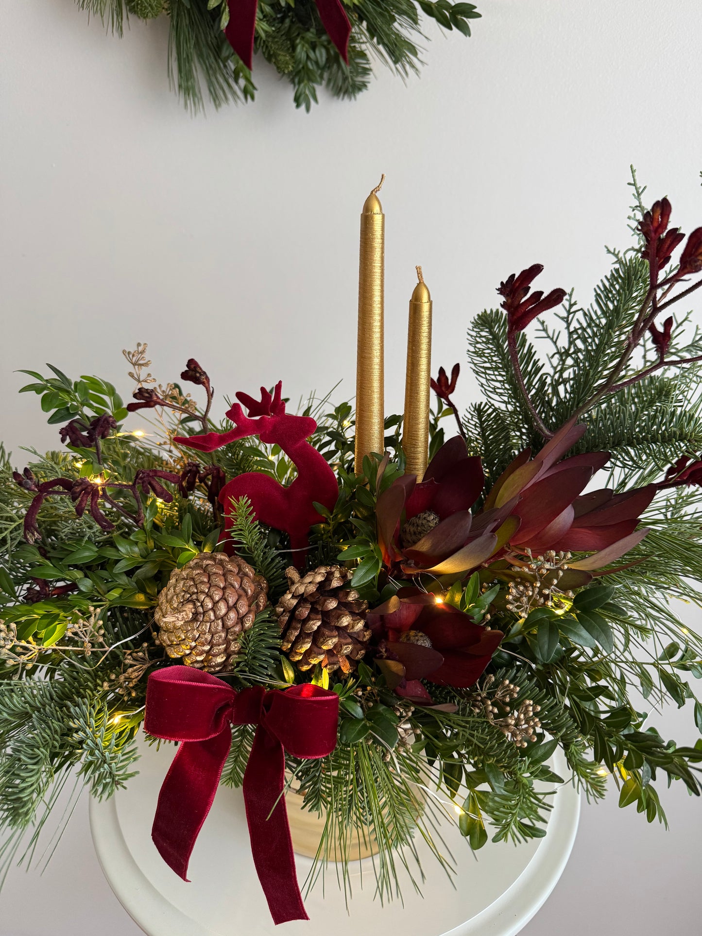 Velvet Charm Christmas Centrepiece Arrangement