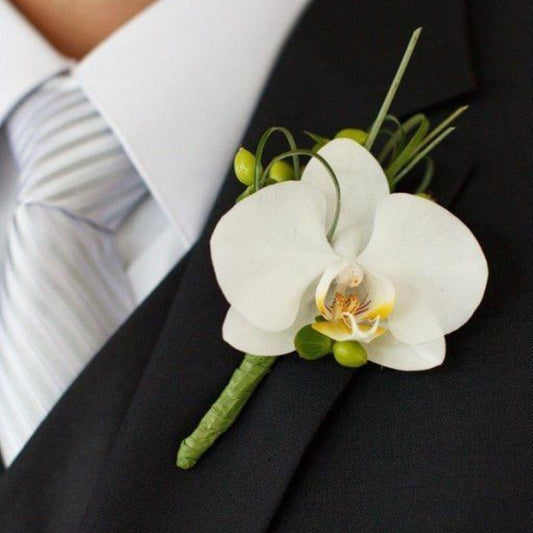 White Orchid Boutonniere