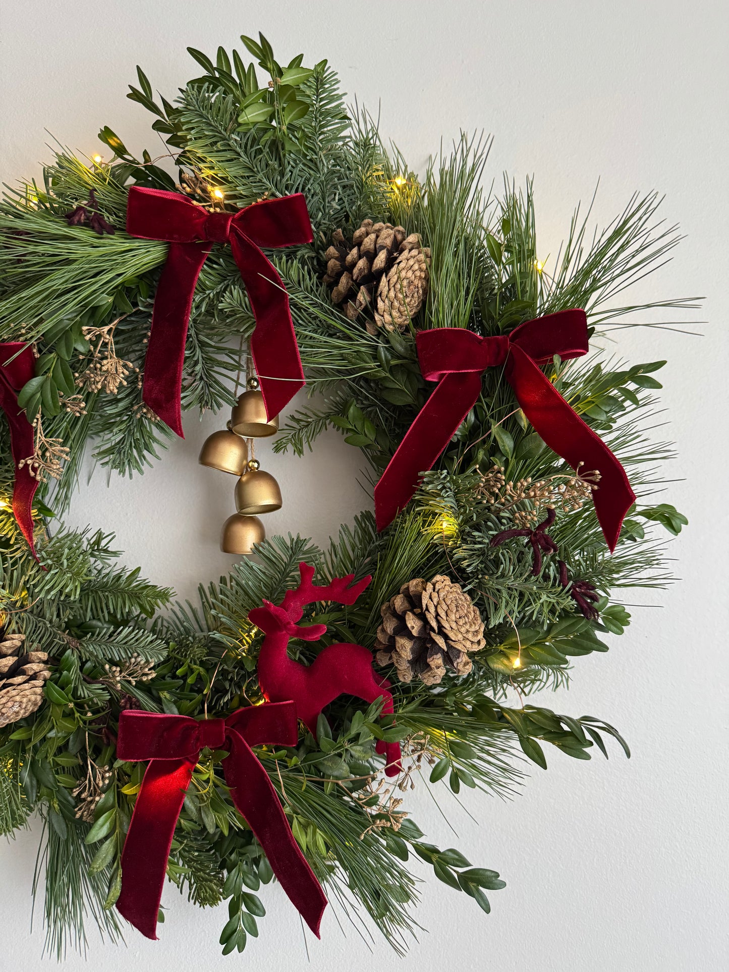 Velvet Charm Christmas Wreath