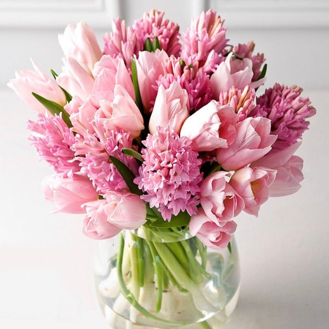 Bouquet in a vase “Pink Hyacinths”