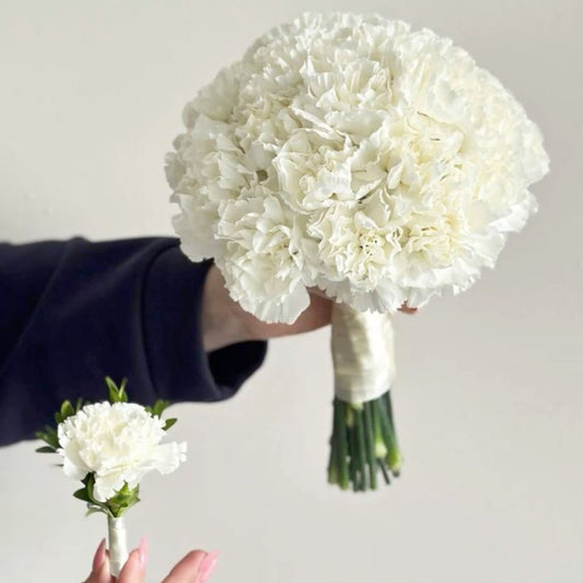 Bridal bouquet “ White carnations”
