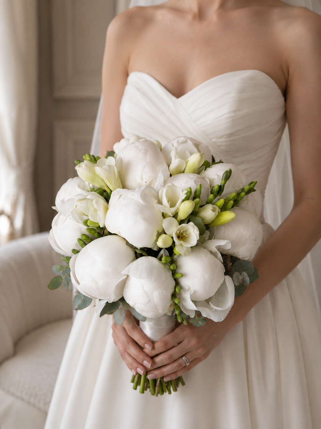 Bridal bouquet “Peonies & Freesia”