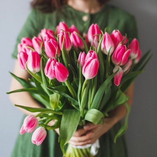 Hot pink tulips bouquet